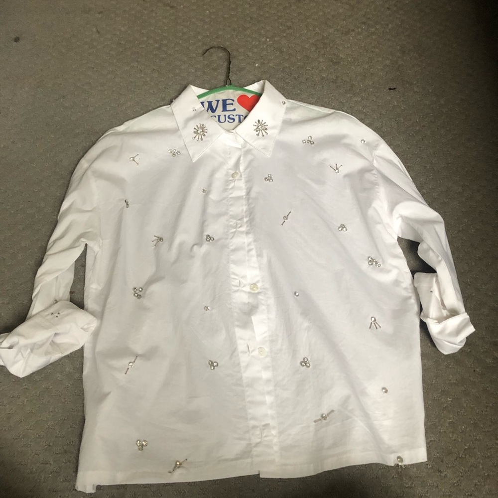NWOT Crisp White Button Down Shirt Classic Formal Top